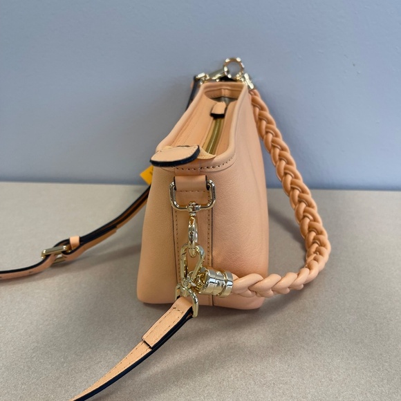 VALENTINO BY MARIO VALENTINO Grace Logo Leather Shoulder Bag - Peach Blush - NWT - Picture 3 of 10